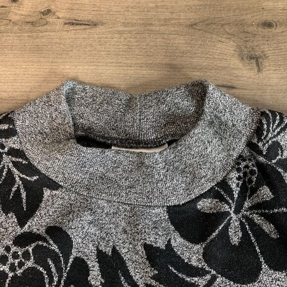 VTG Alfred Dunner Womens Sweatshirt Floral Padded Gray Size 2X Elastic Hem USA - Picture 3 of 11